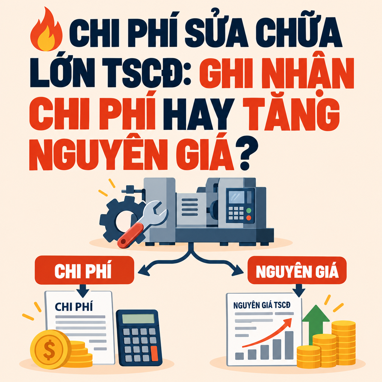 🔥 CHI PHÍ SỬA CHỮA LỚN TSCĐ: GHI NHẬN CHI PHÍ HAY TĂNG NGUYÊN GIÁ?
