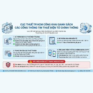 📢 CỤC THUẾ TP.HCM CÔNG KHAI DANH SÁCH CÁC CỔNG THÔNG TIN THUẾ ĐIỆN TỬ CHÍNH THỐNG